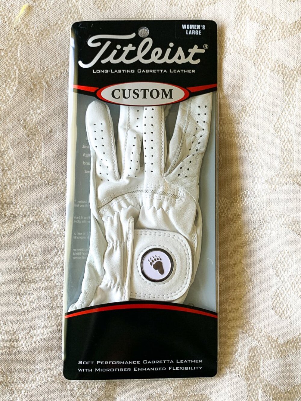 Titleist Women's Golf Glove Left Hand Sz L White Leather Country Club Bear Creek - Picture 9 of 13